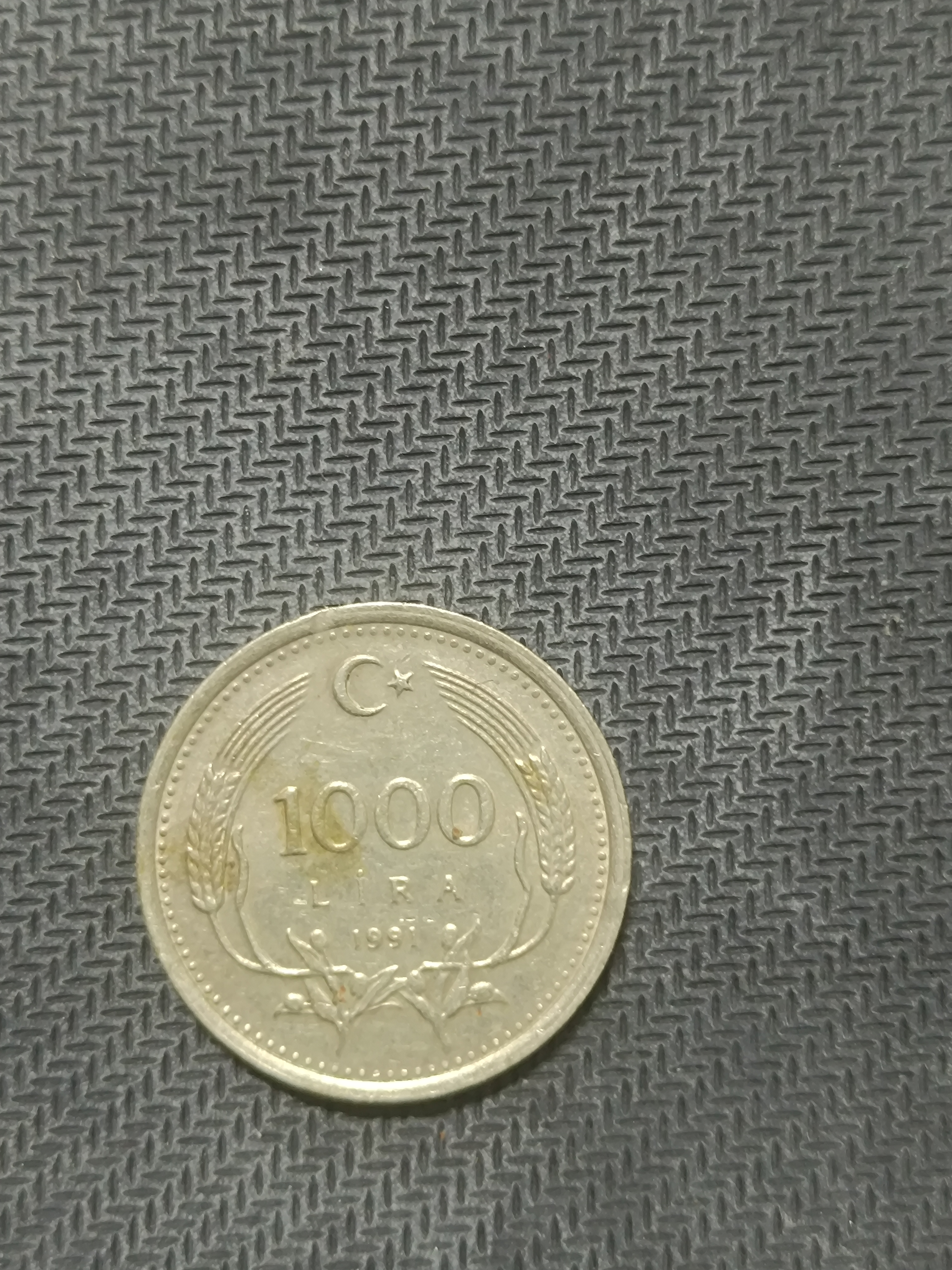 1991 1000 lira metal madeni para