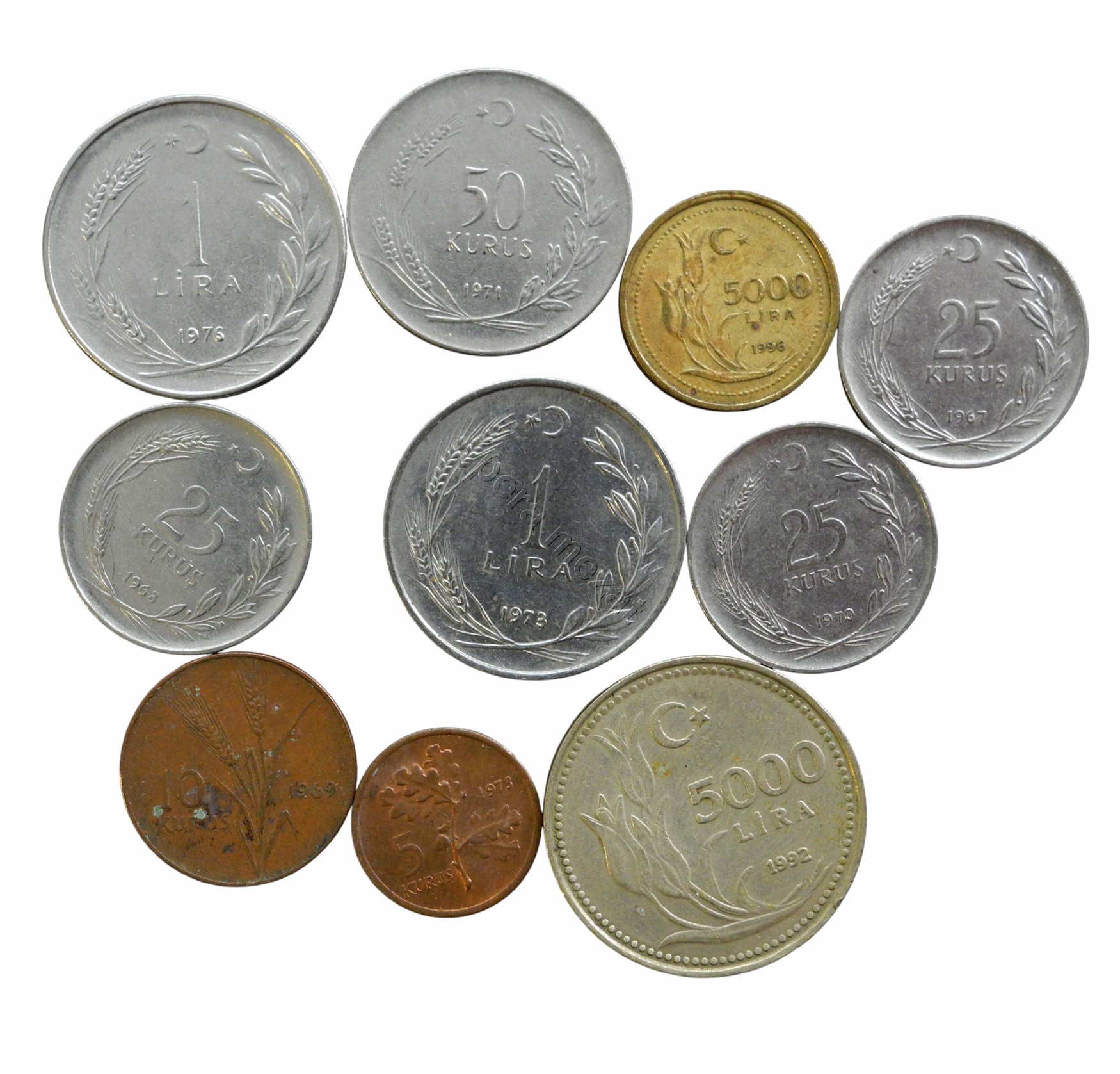 madeni para lotu  10 adet koleksiyonluk