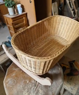 Rattan Çocuk Beşiği Ahşap Tabanı