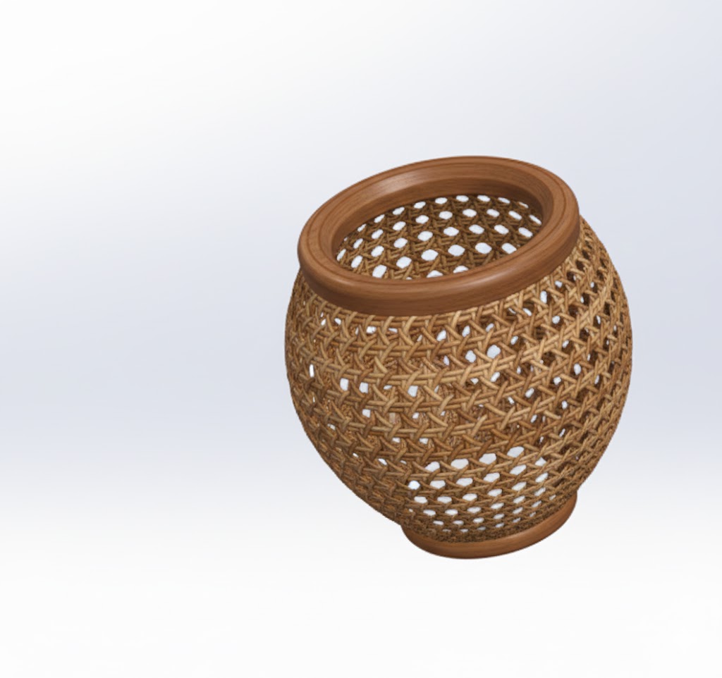 240mm Ağzı Açık Rattan Kova/Küp Tabanı